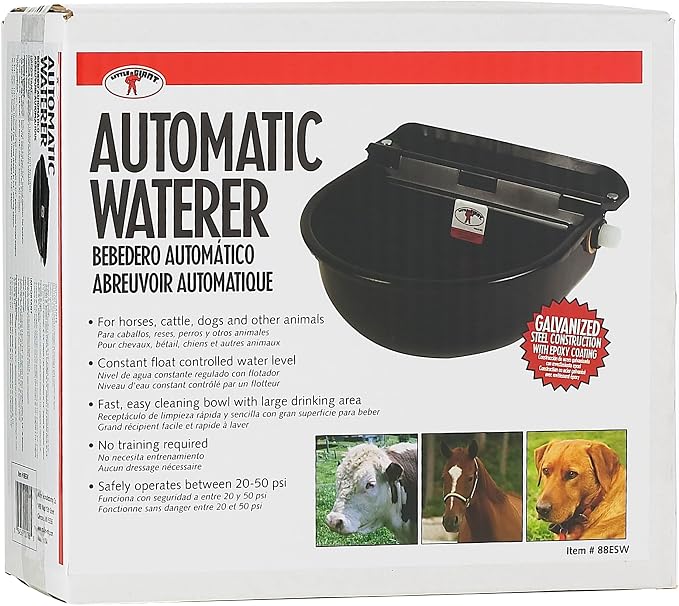 Little Giant 88ESW Steel All Purpose Automatic Stock Waterer, Black (2 Pack)