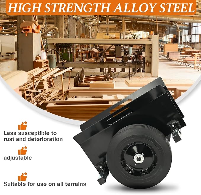 AIWFL Panel Dolly Heavy Duty Door Cart 1100LBS Capacity Adjustable Drywall Mover with 10" Solid Wheels Panel Cart for Drywall Sheet Material Handling All Terrain Slab Dolly Black