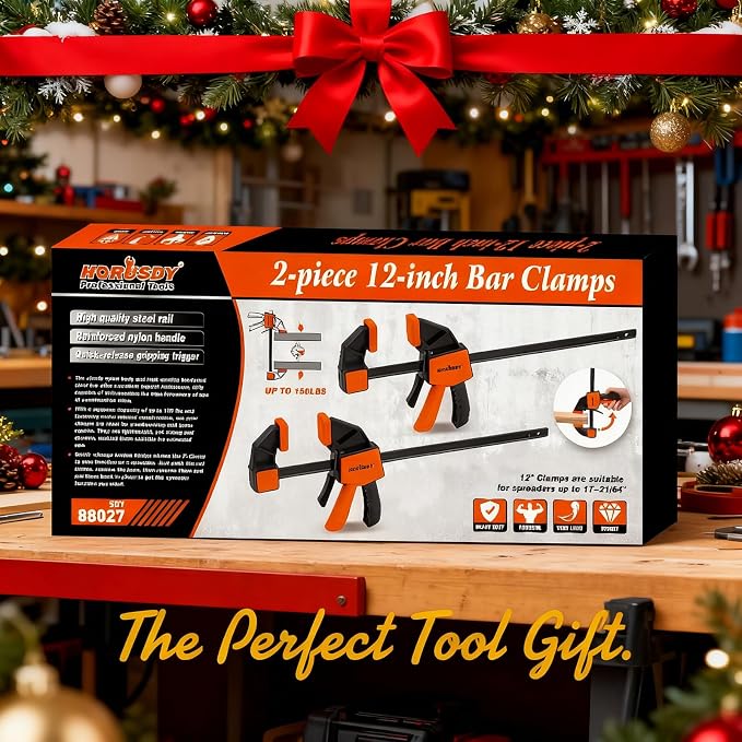 HORUSDY 12'' Bar Clamps for Woodworking, 2PCS Quick F Wood Working Clamps Sets, with 150 LBS Load Limit