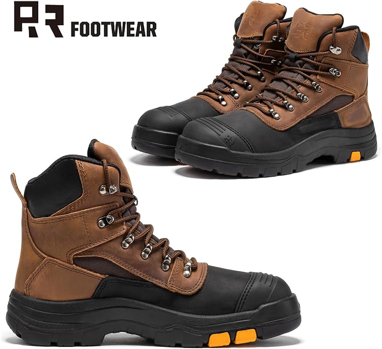ROCKROOSTER Sedona - Men's Waterproof Puncture Resistant Work Boots, 6" Lace Up Steel Toe ASTM Safety Boots AK216