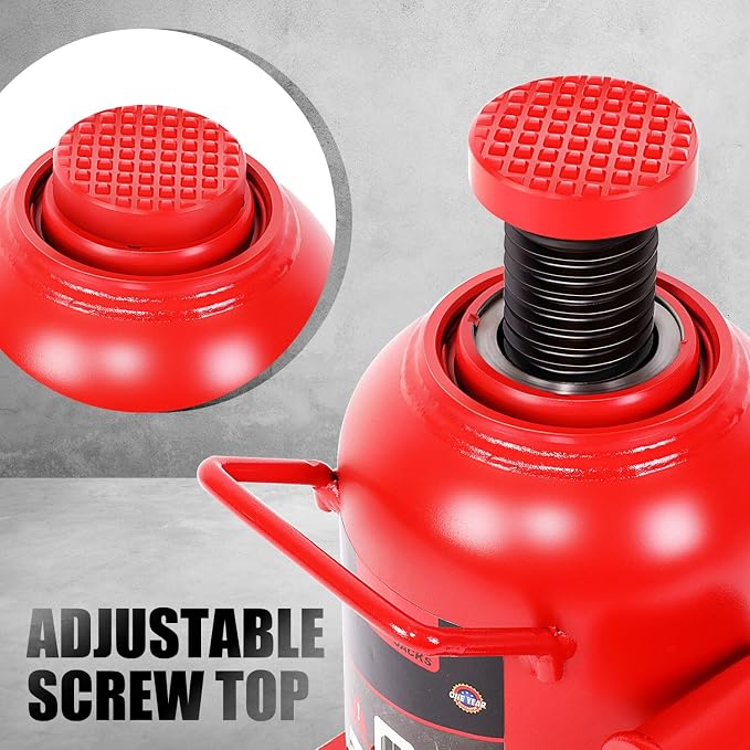 DNA Motoring 30 tons / 60000 lbs Lifting Automotive Welded Hydraulic Bottle Jack for Repair Vehicle, Pickup, Truck, w/Manual Handle, Red,TOOLS-00364