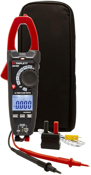 Triplett CM1000 True RMS 6000 Count 1000A AC Clamp Meter with Inrush, LPF, and LOZ