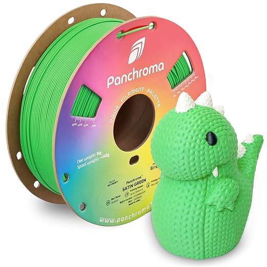 Polymaker Panchroma Satin PLA Filament 1.75mm for 3D Printing, 1kg, Green | Neatly Wound, Semi-Matte PLA, Easy Print & Smooth Feeding, Compatible with Bambu Lab & Most 3D Printers