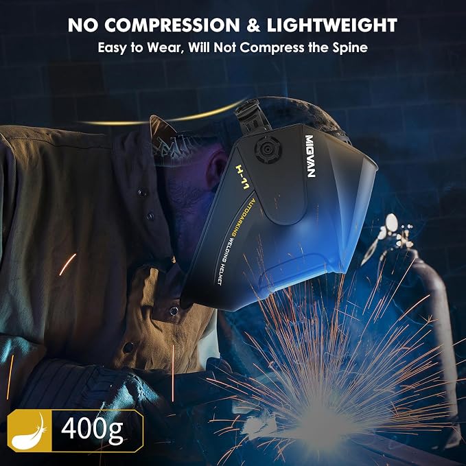 Welding Helmet Auto Darkening True Color Large Viewing, Welding Hood Solar/Rechargeable Battery Powered, Wide Shade 4/5-13 with 4 Arc Sensor, Optical Clarity Welding Mask for TIG MIG ARC Grind