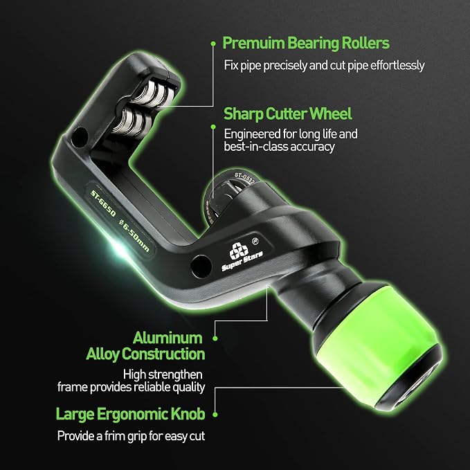 WISSCOOL Tubing Cutter Heavy Duty Tube Cutter 3/16 to 1-1/4 Inch Pipe Cutter for Cutting Pipes Aluminum, Copper, PVC, Stainless Steel Tube 5-32mm