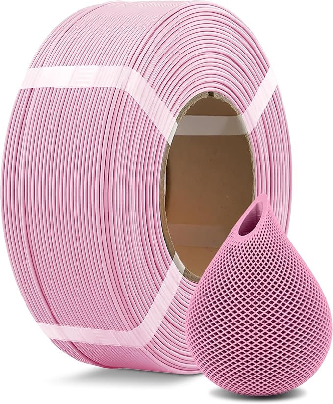 OVERTURE High Speed PLA Filament Refill 1.75mm, Rapid PLA Spoolless 3D Printing Filament, 1kg (2.2lb) Refilament for Bambu Lab, Accuracy +/- 0.02mm, Fit Most FDM Printers (Pink)