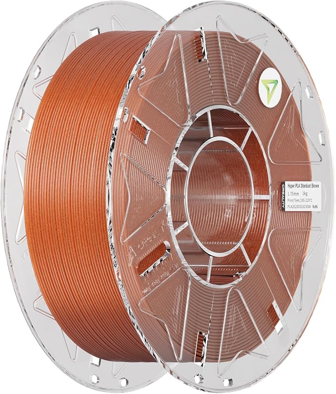 Creality PLA Starry Galaxy 3D Printer Filament, 1.75mm Sparkle PLA, Shimmering Stardust Finish, High-Speed RFID Smart Filament, Smooth Shine Fits for Most 3D Printers (Stardust Brown)