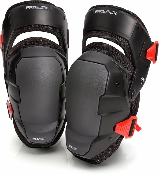 Prolock Impact-Absorbing Gel Knee Pads with Thigh Stabilization, Ideal for Flooring/Roofing, Adjustable (1 pair)