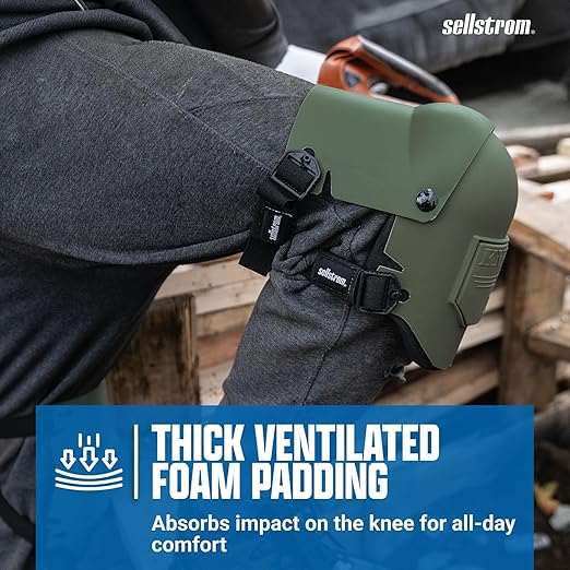 Sellstrom Ultra Flex KneePro Professional Knee Pads for Men & Women with Thick Foam Cushioning & Heavy Duty Hard Outer Shell - Adjustable Straps with Speed-Clips & Ergonomic Metal Hinges - for Construction Work, Gardening, Roofing, Flooring