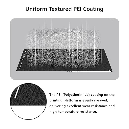 Upgraded Kobra 3 Max Double Sided PEI Build Plate, 3D Printer Black Textured PEI Platform for Anycubic Kobra 3 Max 430x430mm