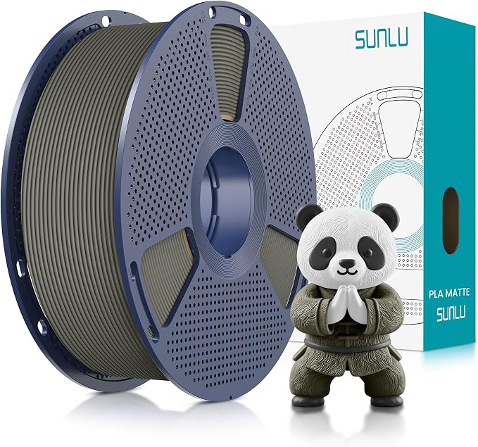 SUNLU PLA Matte 3D Printer Filament 1.75mm, PLA Filament 1kg Spool (2.2lbs), Dimensional Accuracy +/- 0.02mm, Matte Clay PLA