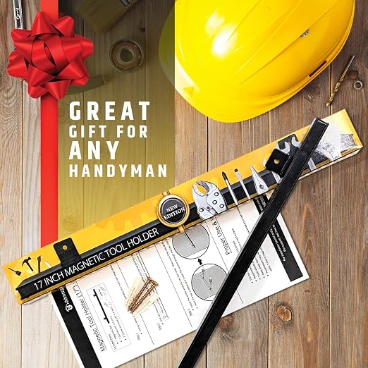 HMmagnets 17" Heavy-Duty Magnetic Tool Holder (Upgraded Version) - Extremely Powerful Magnetic Pull Force to Hold Heavy Tools - Professional Space-Saving Magnetic Bar - Tool Organizer Rack/Strip