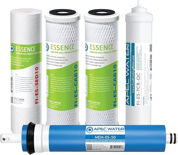 APEC ESSENCE Series 50 GPD Complete Replacement Filter For Undersink System(FILTER-MAX-ES50) & Replacement ORing for ROES-50 3.5" OD Reverse Osmosis Water Filter Housings, O-Ring (3 pcs O-Ring-Set-B)