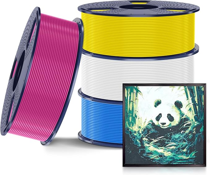 SUNLU CMYK Lithophane PLA Filament 1.75mm, 4kg 3D Printer Filament Bundle, Compatible with AMS and Regular FDM 3D Printers, 4kg in Total, 1kg per Spool, 4 Packs, 4 Colors, White+Cyan+Magenta+Yellow