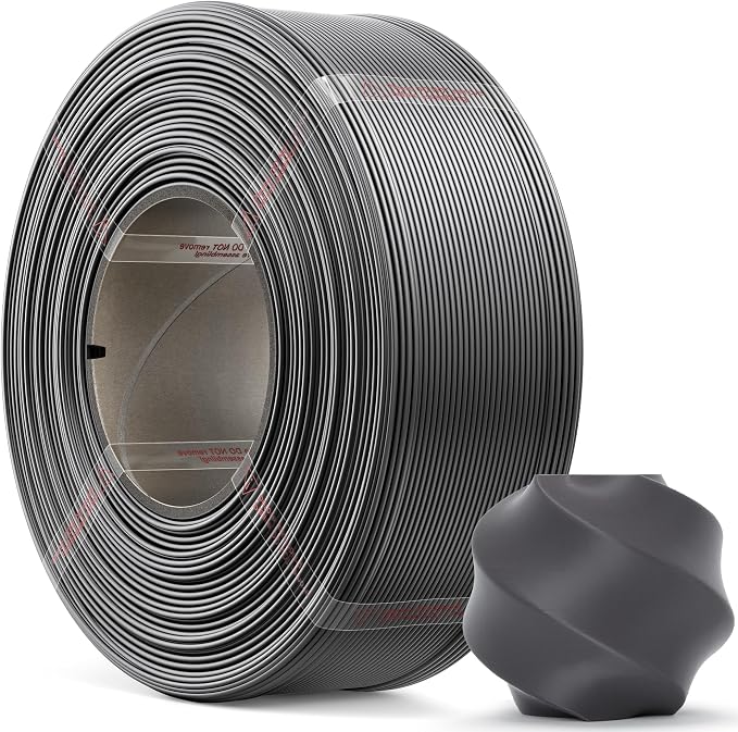 PLA Basic, Pre-Dried Refill Filament 1kg (2.2lbs) for Reusable Spools, 1.75mm Spool-Less 3D Printing Filament, Compatible with Bambu Lab 3D Printers – Dark Gray