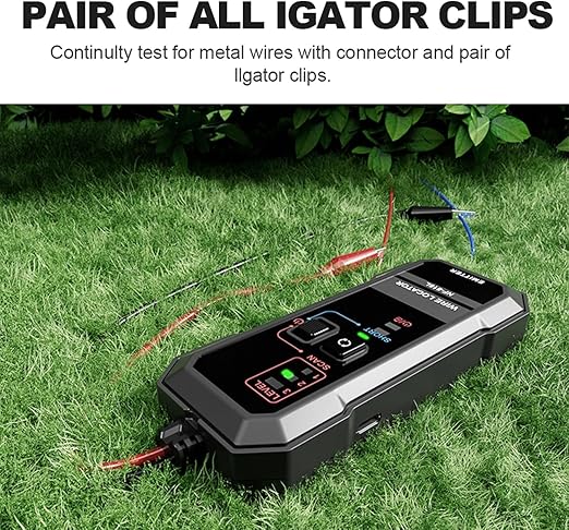 NOYAFA Underground Wire Locator, Underground Cable Locator for Pet Fence Buried Sprinkler Valve, Electrical Wire Tracer Cable Tester for Locating Irrigation Tone Generator Kit