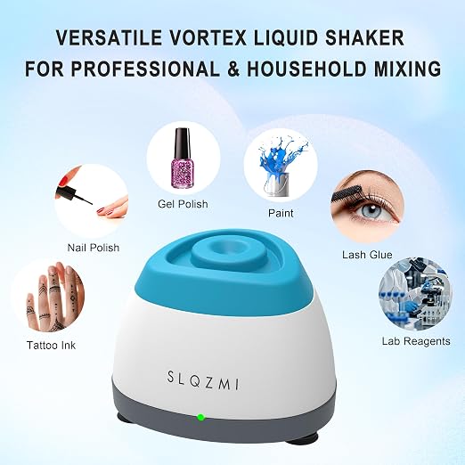 Mini Vortex Mixer, Nail Polish Shaker, Paint Shaker & Paint Mixer for Gel Polish, Acrylic Paints, Eyelash Adhesives, Tattoo Ink, Lab Vortex Mixer for Centrifuge Tubes and Test Tubes (Blue)