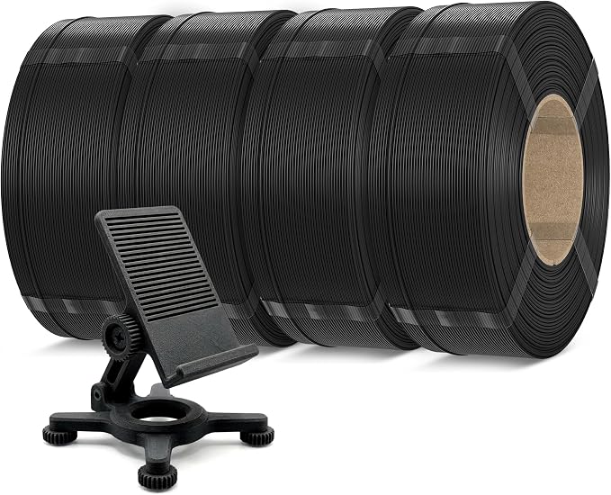 Inslogic PETG Pro Pre-Dried 3D Printer Filament 1.75mm, High-Speed PETG Filament, Stronger Toughness, High Precision ±0.02mm, Compatible with FDM Printers, 1kg×4 Refills (Black)
