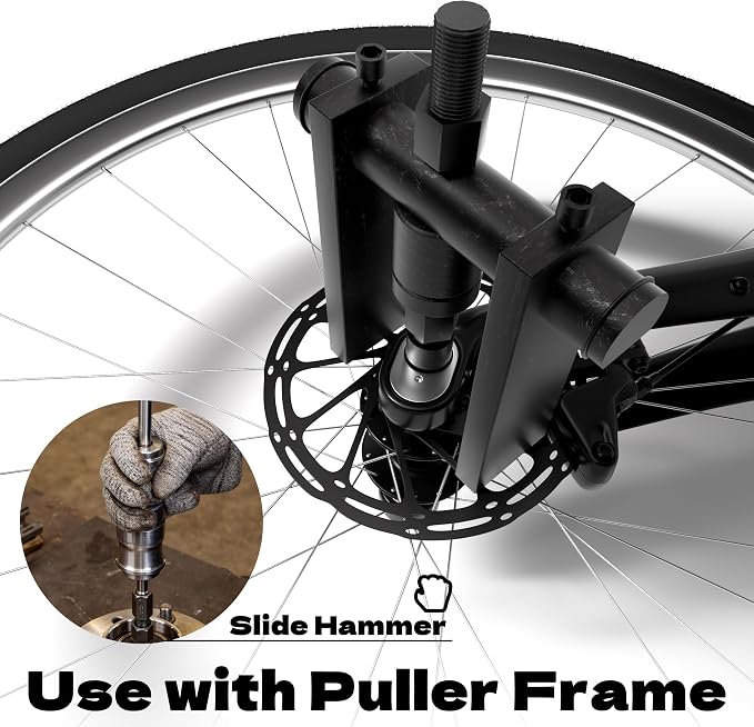 Blind Hole Bearing Puller Set 8-32mm with Slide Hammer - Motorcycle Bearing Removal Tool Kit with Expandable Collets for Wheel, Sprocket & Swingarm Bearing Puller - 12PC Mechanic Tool Set