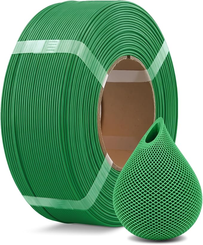 OVERTURE High Speed PLA Filament Refill 1.75mm, Rapid PLA Spoolless 3D Printing Filament, 1kg (2.2lb) Refilament for Bambu Lab, Accuracy +/- 0.02mm, Fit Most FDM Printers (Green)