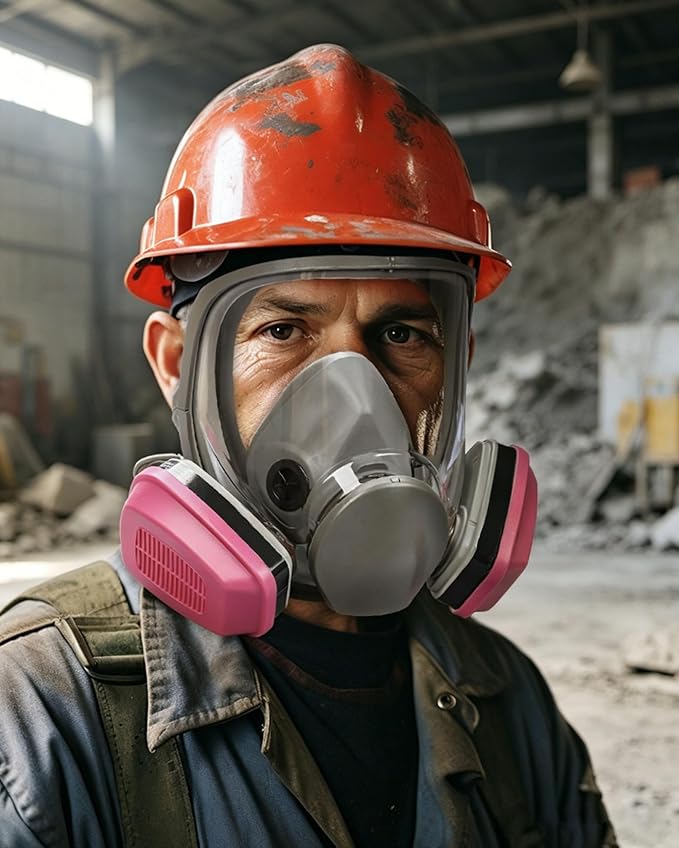 Full Facepiece with Filters, Against Painting, Dust, Organic Vapor, Chemicals, Gas, Welding, Polishing, Car Spraying, Woodworking