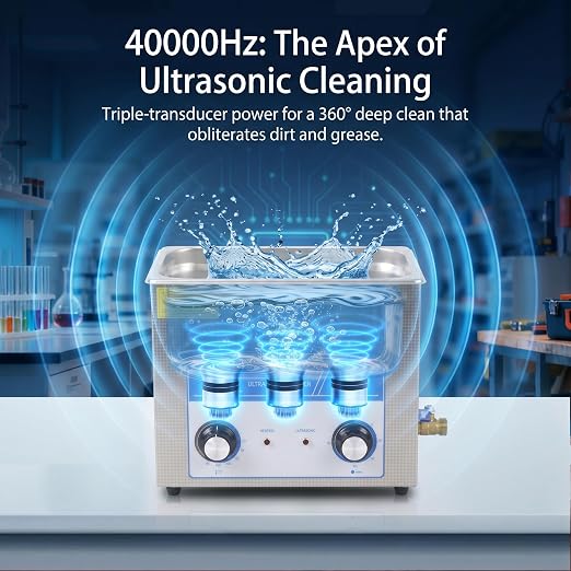 6 Liter ultrasonic Cleaner with Timer & Heater, Ultrasonic Parts Cleaner | Ultrasonic Cleaning Machine for Auto Parts, Glasses Watch Jewelry Denture Dental Irrigator Tools Circuit Board