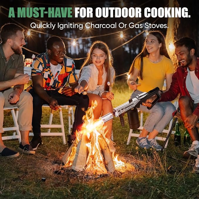 KOACKL Powerful Propane Torch Gun, Kitchen Torch with Adjustable Flame, Flamethrower Blow Torch Gun, Gas Welding Kits for BBQ, Searing, Camping & Charcoal Torch Lighter(Tank Not Included)