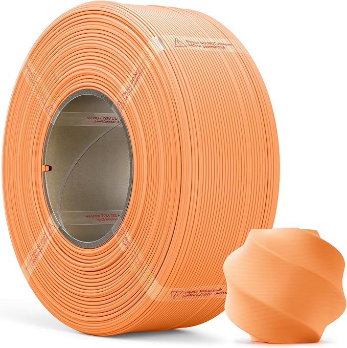 PLA Matte Orange Refill Filament 1kg (2.2lbs) for Reusable Spools, 1.75mm Spool-Less 3D Printing Filament, Compatible with Bambu Lab 3D Printers