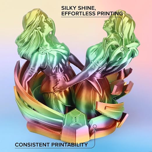Polymaker Panchroma Gradient Silk PLA Filament 1.75mm, 1kg, Rainbow | Neatly Wound, High-Gloss Finish PLA, Easy Print & Smooth Feeding, Compatible with Bambu Lab & Most 3D Printers