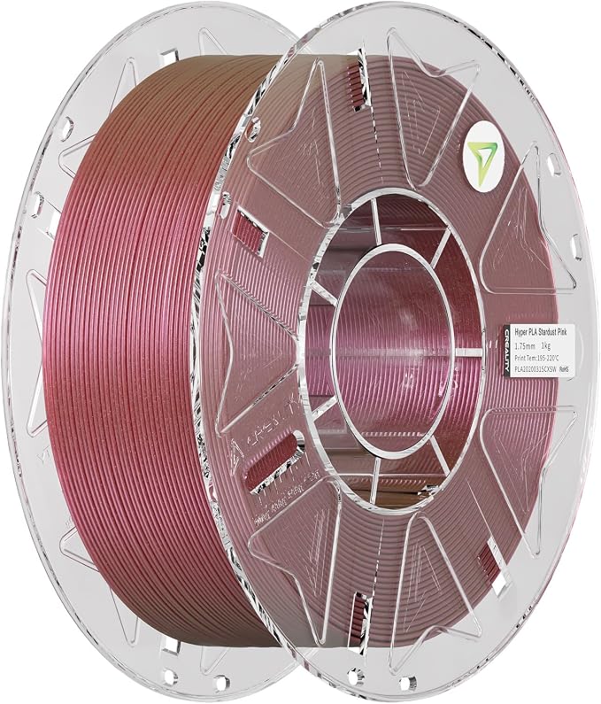 Creality PLA Starry Galaxy 3D Printer Filament, 1.75mm Sparkle PLA, Shimmering Stardust Finish, High-Speed RFID Smart Filament, Smooth Shine Fits for Most 3D Printers (Stardust Pink)