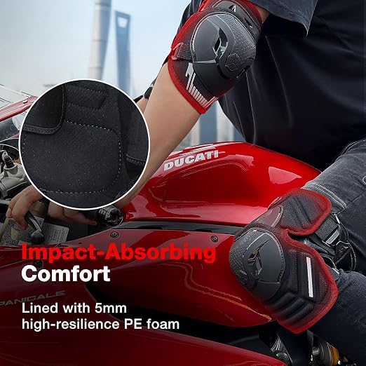 Scoyco Motocycle Knee Guards for Man - CE Level 1 Motocross Knee and Elbow Pads Adjustable Armor with TPU Protective & Dynamic Flex Racing Gear