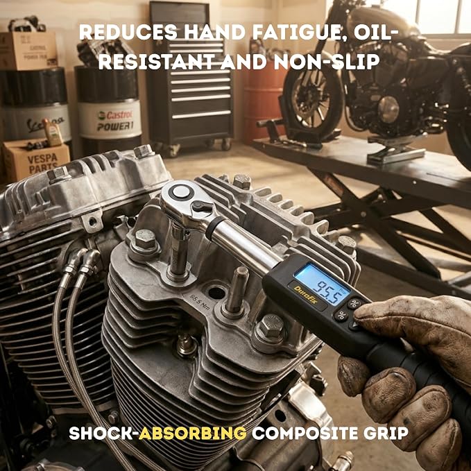 Durofix RM601-3S 3/8” (3.7 to 37 ft-lbs.) Digital Torque Wrench Kit with Sockets, Buzzer & LED Flash Notification – ISO 6789 Standards with Certificate of Calibration