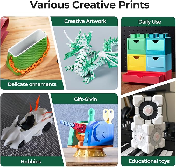 Creality PLA Filament 1.75mm Bundle 2KG, High Precision +/-0.02mm 3D Printer Filament, Consistent Extrusion, Smooth Printing, 2 Pack 1KG Spool,Fits for Most FDM 3D Printers(Grey*2)