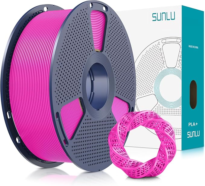 SUNLU 3D Printer Filament PLA Plus 1.75mm, SUNLU Neatly Wound PLA Filament 1.75mm PRO, PLA+ Filament for Most FDM 3D Printer, Dimensional Accuracy +/- 0.02 mm, 1 kg Spool(2.2lbs),Magenta