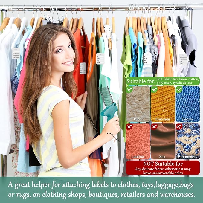 Chumia 3576 Pcs Tagging Guns for Clothes Labels Attacher Stitch Guns for Clothing with 3000 Barbs, 5 Needles and 100 Price Tags, Sewing Kit for Retail Stores, Garage Yard Sales(White)
