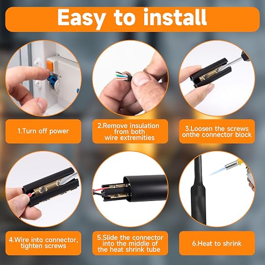 Underground Wire Splice Kit Connectors and Heat Shrink Tube Electrical Cable Direct Buried Uf Wire for 14/3 to 8/3 Range Handle Voltages Up to 600 Volts (3Set)