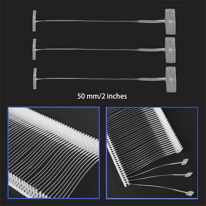Perco 5,000 Pieces 50mm [2 Inches] Regular Clear Plastic Tag Barbs – T-Mould Attachments for Standard Tagging Gun – Ideal for Clothing, Price Tags, and Labels