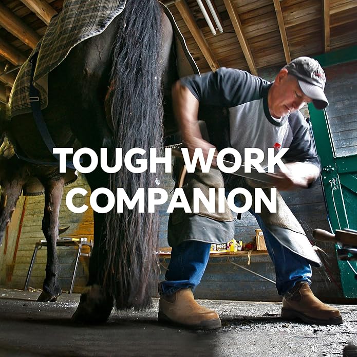 ANGRYRAM Cowboy Work Boots for Men Square Toe Leather Western Boot Slip Resistant Indestructable Steel Toe Safety Boots for Men Work-Man Pro Series