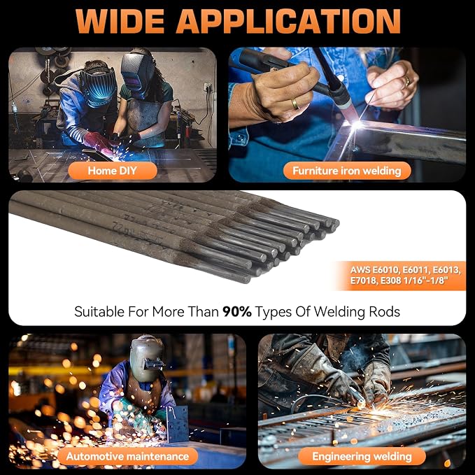 200Amp Stick Welder-Large LED Display, 110V/220V Dual Voltage Portable MMA Welding Machine with Hot Start, Arc force and Anti-Stick, Lift TIG Torch & 220V Adapter, 20PCS Rods Stick Welder