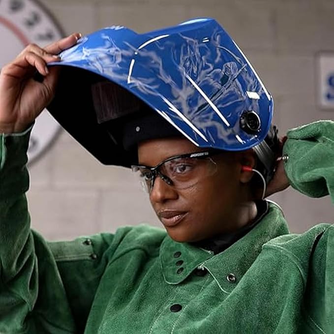 Jackson Safety Premium Graphic Welding Hood with ADF - Ultra Lightweight Auto Darkening Welding Helmet - ANSI Z87.1 (Multiple Styles)