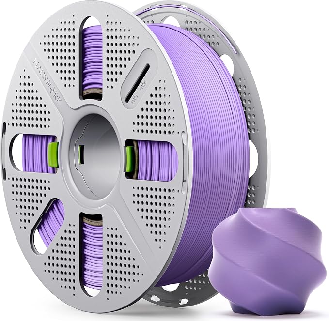Lilac Purple Matte PLA Filament with Quick-Swap Reusable Spool 1kg (2.2lbs), 1.75mm 3D Printing Filament, Compatible with Bambu Lab 3D Printers