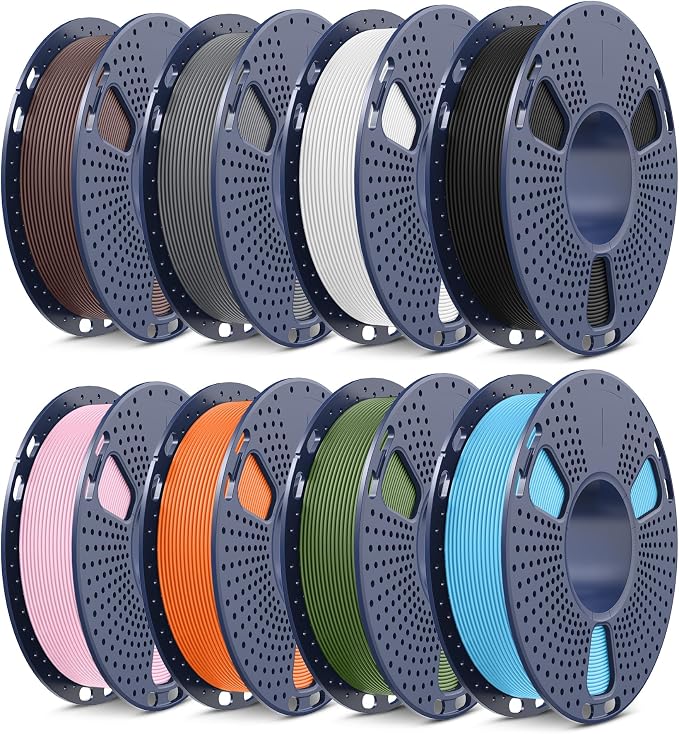 SUNLU High Speed Matte PLA 3D Printer Filament Bundle, 0.25KG Spool, 8 Packs