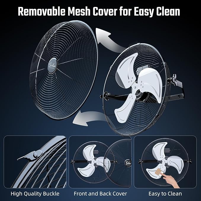 Simple Deluxe 18 Inch Industrial Wall Mount, Max 4200 CFM 3 Speed Commercial Ventilation Metal Fan for Warehouse, Greenhouse, Workshop, Patio, Factory and Basement - High Velocity