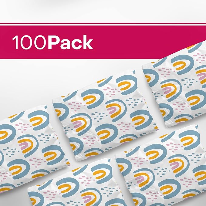 10x13 Poly Mailers – Boho Rainbow – Waterproof, Tear-Resistant Shipping Bags with Adhesive Seal – 100 Pack – Package Mint