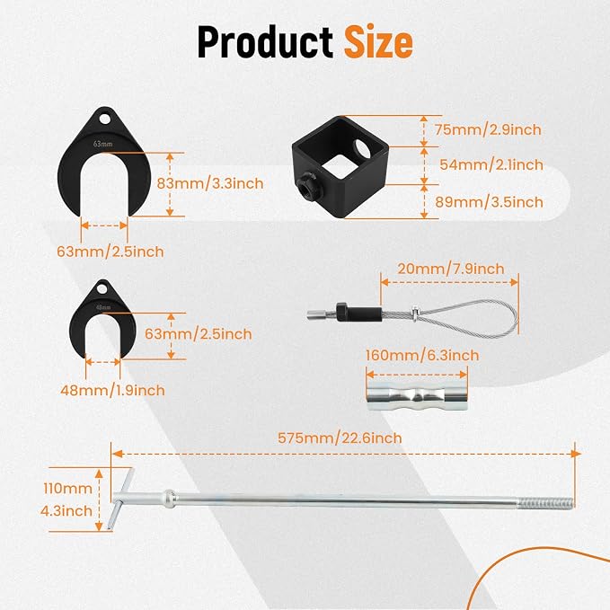 maXpeedingrods Inner CV Axle Puller Removal Tool, CV Axle Puller Tool with 4lbs Slide Hammer and Adapter Front Wheel Axle Half Drive Shaft Removal Tool Kit