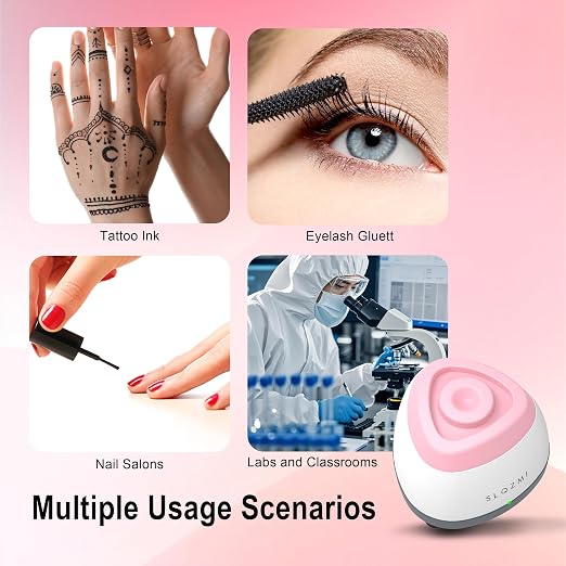Mini Vortex Mixer, Nail Polish Shaker, Paint Shaker & Paint Mixer for Gel Polish, Acrylic Paints, Eyelash Adhesives, Tattoo Ink, Lab Vortex Mixer for Centrifuge Tubes and Test Tubes (Pink)