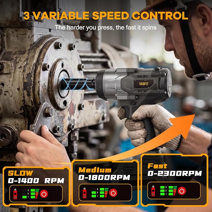1/2" Impact Wrench, Compatible with DeWalt 20V Battery, 1500N.m(1106Ft-Lbs) High Torque Brushless Impact Gun with 3-Speed, 4 Sockets for Car/Truck (Bare Tool & NO Battery)