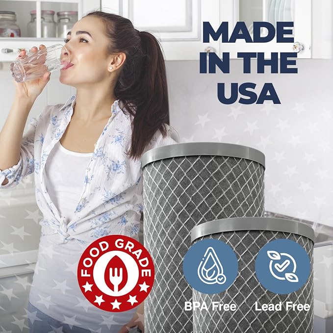 American Made, Healthy Spring 5 Microns Whole House Carbon Filter Compatible with Dupont WFHDC8001,EP Series,EPM Series,NCP-BB-10, GE FXHTC, GXWH40L, GXWH35F, GNWH38S, CTO10BB, AO-WH-PREL-RCP, 4-PACK