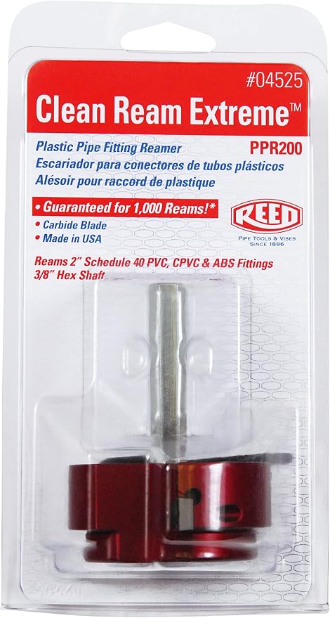 Reed Tool PPR200 Clean Ream Extreme with 3/8-Inch Hex Shaft, 2-Inch Head, 2 x 2 x 3 inches