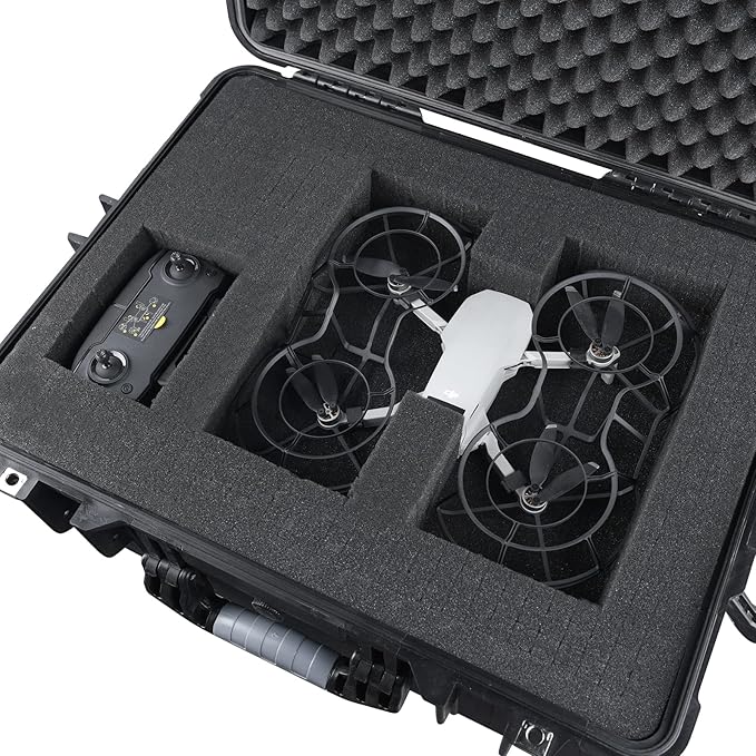 MEIJIA All Weather Portable IP67 Waterproof Protective Case, Hard Camera Case with customizable foam, Perfectly Protection of Camera, Drones,Pistols,Lens,Equipments,Black,18.5 x14.06x6.93inches